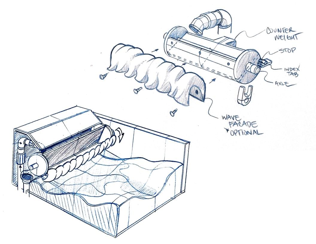 A design sketch of the wave maker for the HHH Cart
